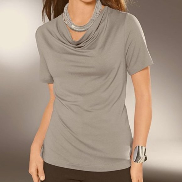 Worthington Cowl Neck Blouse in Gray - Picture 1 of 5